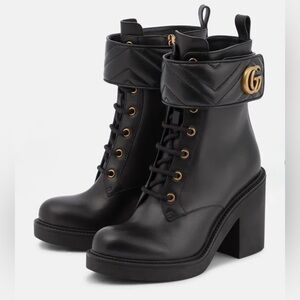 Gucci Gg Leather Ankle Boots Size 40 🔥